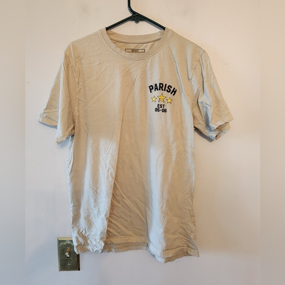 Parish nation tan graphic t-shirt size mens large